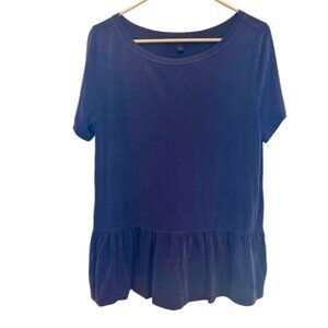 Banana Republic soft modal Navy peplum tee, size Large